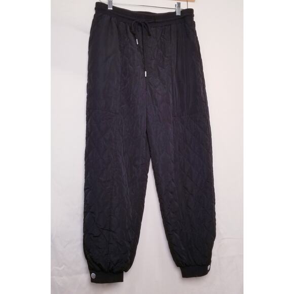 Sandy Liang Pants - SANDY LIANG Women's Black Quilted Drawstring Waist Pull-On Jogger Pant Size M
